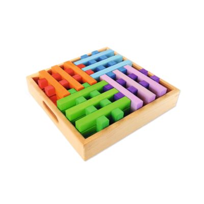 Gitterklötze Bunt im Holzkasten - Bauspiel
