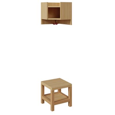 Innenecke-Garderobe komplett - zweiteilig ohne Stütze