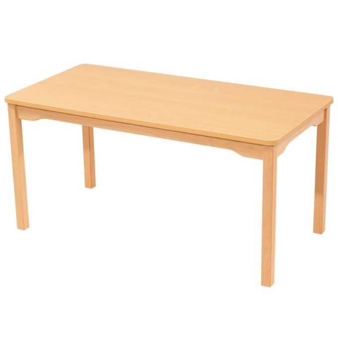 Tisch rechteckig 120x60 cm - mit beschichteter Tischplatte mit Holzbeinen 1