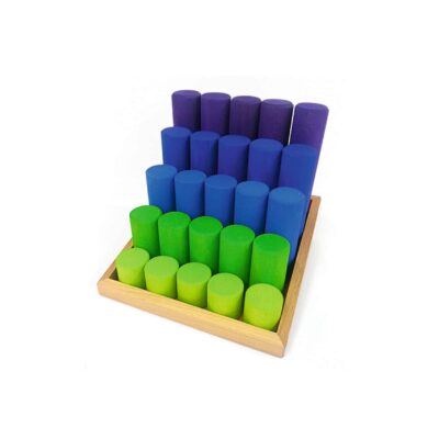 Säulentreppe grün/blau - Bauspiel