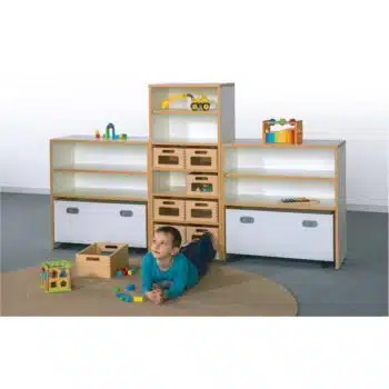 "RICA" Regalsystem mit 2 Regalen mit Rollkästen und Eigentumsschrank