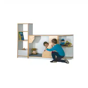 "HEIDI" Regalsystem mit Versteckschrank inkl. Matte, Viertelkreisregal