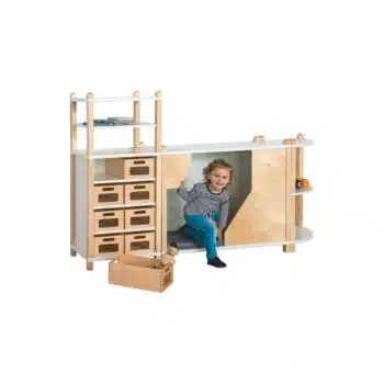 "WILLY" Stollenregalsystem mit Versteckschrank und Regal mit 8 Eigentumskästen