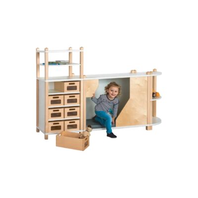 "WILLY" Stollenregalsystem mit Versteckschrank und Regal mit 8 Eigentumskästen
