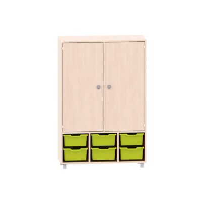 Sideboard mit 3 Böden, oben 2 Türen und unten 6 großen ABS-Boxen