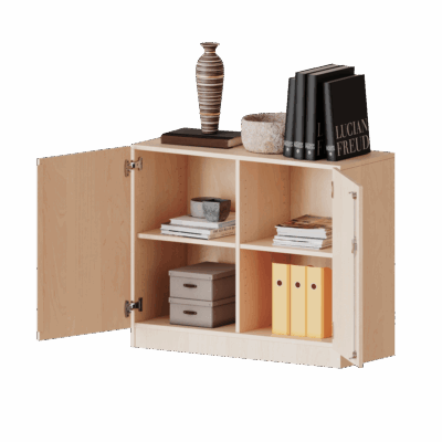 Schrank mit zwei Türen und Mittelwand, 2 Ordnerhöhen – Serie evo 180