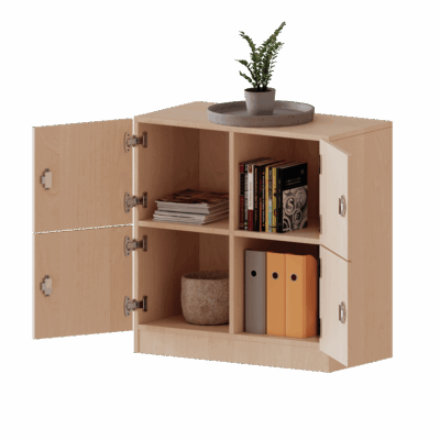 Schließfachschrank, 2 Ordnerhöhen - 4 Schließfächer - Serie evo180