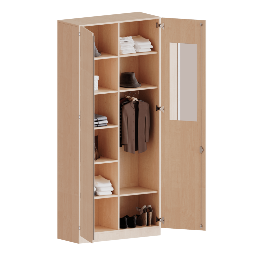Garderobenschrank 2 T ren Abschlie bar Mit Mittelwand Spiegel Und garderobenschrank-2-t-ren-abschlie-bar-mit-mittelwand-spiegel-und