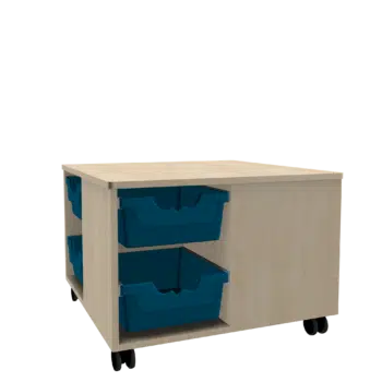 Spielinsel A-Toll Midi CS, mit 8 hohen Ergo Tray Boxen C2, fahrbar