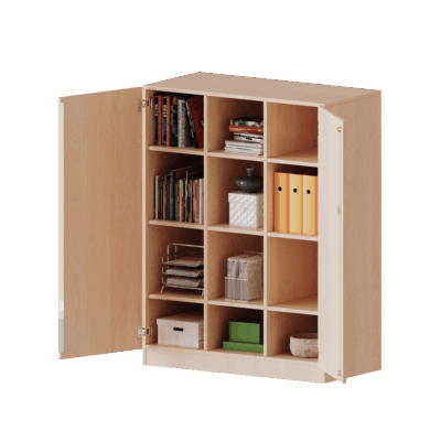 ErgoTray Schrank, dreireihig, 3,5 Ordnerhöhen - ohne Boxen - evo180 Serie