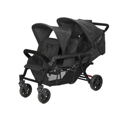 Familidoo Drillingswagen 3-Sitzer (Schwarz)