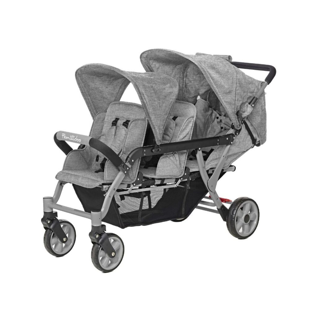 Familidoo Drillingswagen 3-Sitzer (Grau) 2