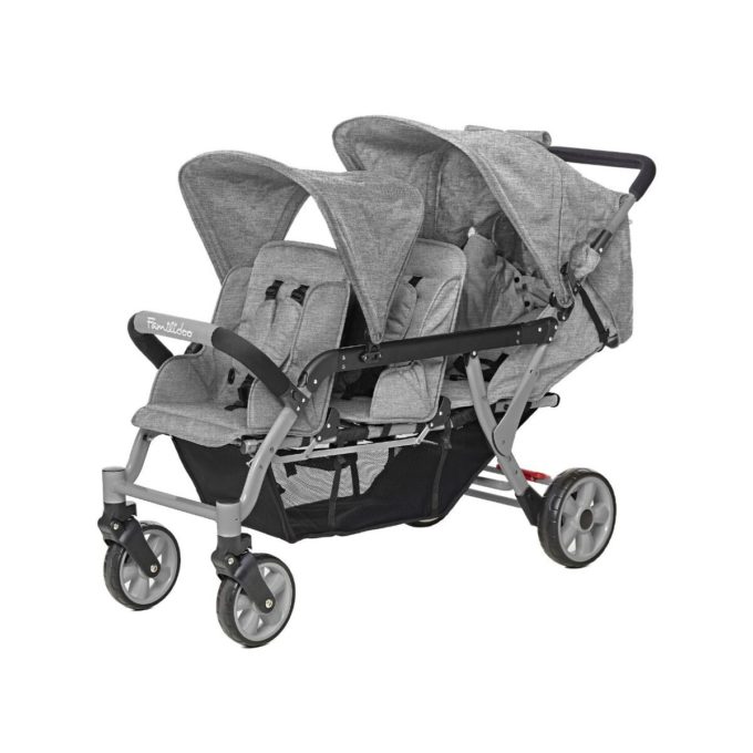 Familidoo Drillingswagen 3-Sitzer (Grau) 1