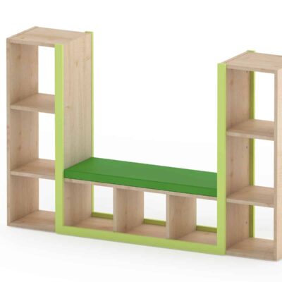 Bücherregal mit Sitzfläche