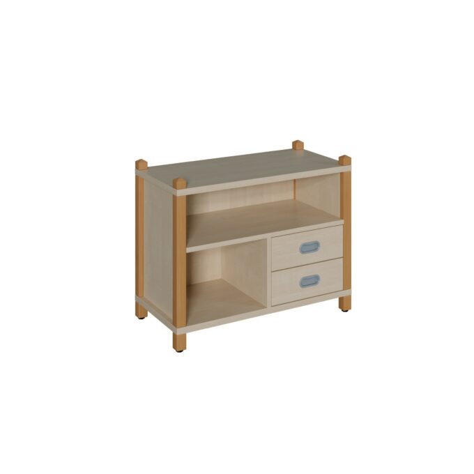 Stollenschrank mit 2 Dekorschüben und Regal Höhe 60 cm 1