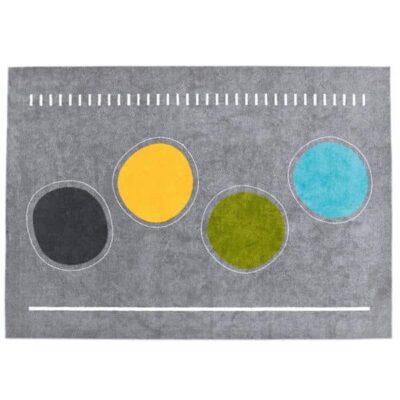 Teppich Grau mit Kreisen - 3 x 4 m