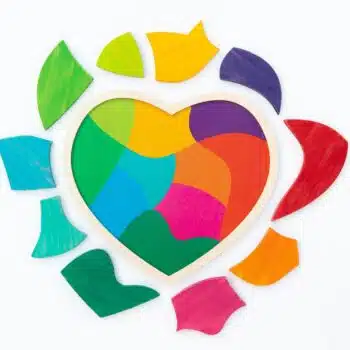 Herz voller Farben Holz-Puzzle