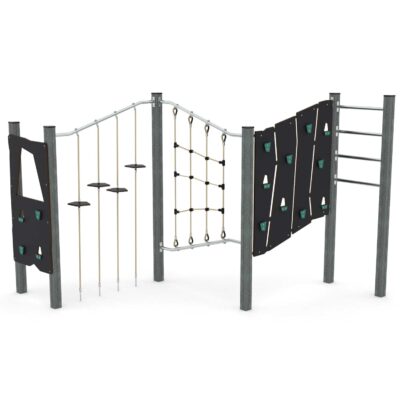Klettergerüst mit Kletterwand, Stangen und Balancierelementen - RECYCLED RC1419 von Vinci Play