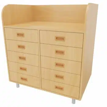 Wickelkommode mit 10 Schubkästen