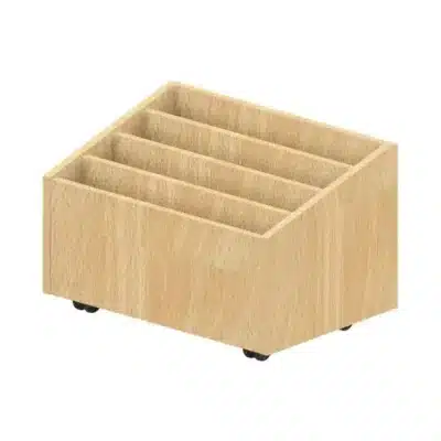 Bücherkiste mit 4 Fächern hintereinander