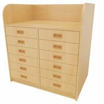Wickelkommode mit 12 Schubkästen