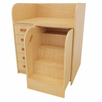 Wickelkommode mit ausziehbarer Treppe und 5 Schubkästen