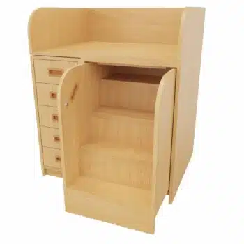 Wickelkommode mit ausziehbarer Treppe und 5 Schubkästen