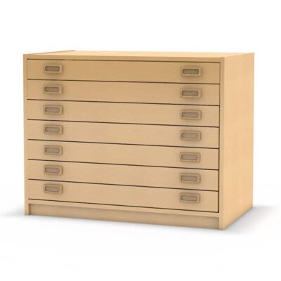 Papierschrank mit breiten Schubläden