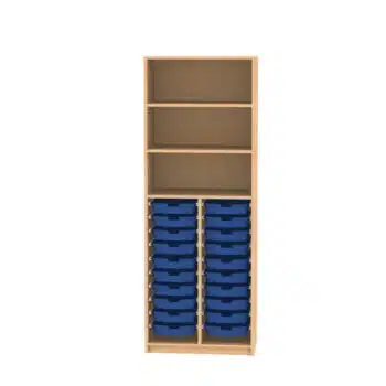Materialschrank mit 1 festen Boden und 2 Einlegeböden für 20 CS1 Boxen
