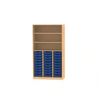 Materialschrank mit 1 festen Boden und 2 Einlegeböden für 30 CS1 Boxen