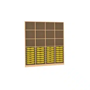 Materialschrank mit 3 Trennwänden, 4 feste Böden und 8 Einlegeböden für 32 CS1 Boxen