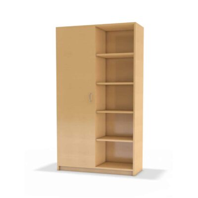 Hochschrank mit Tür, Regal offen und 4 Einlegeböden