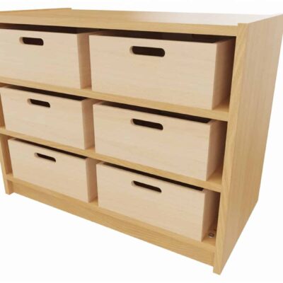 Korpus-Classic Unterschrank mit 6 Materialkästen, 2 feste Böden - Breite: 78 cm