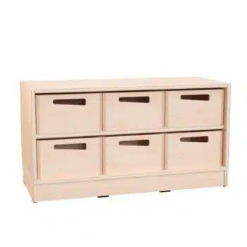 Echtholz Regal S, 6 Holzkästen, Höhe: 16 cm