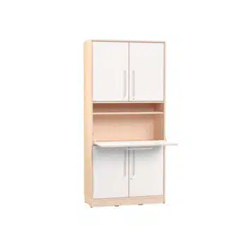 Echtholz Hochschrank Höhe: 192 cm, mit Sekretär