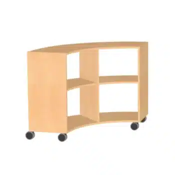 Viertelkreisschrank offen, ohne Rückwand