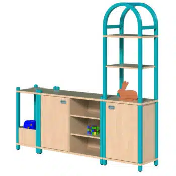 MAX Regalsystem - Eckkasten, Schrank mit Tür und Regal, Turm mit Bogendach