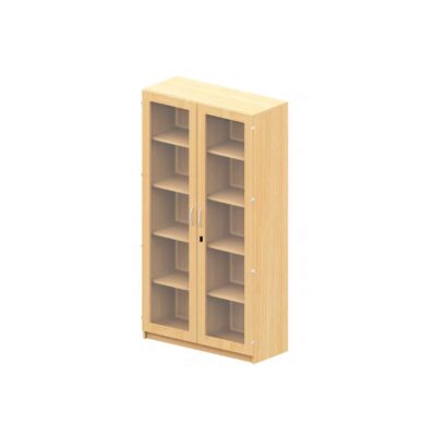 Hochschrank NEONOVA mit Doppeltür und Glasfront, Mittelwand, je 4 Einlegeböden