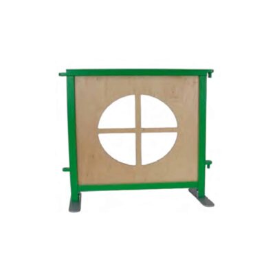 Raumteiler Mini Holzwand mit Fenster rund