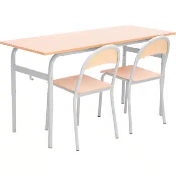 Doppeltisch Daniel mit Stühlen, Tischhöhe: 76 cm (Set Nr. 31 - Gr. 6)