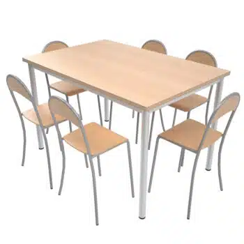 Tisch MILA 120x80 mit 6 Stühlen P - alufarben