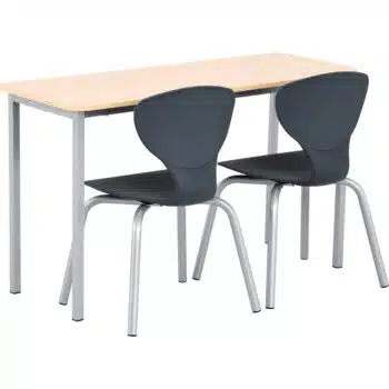 Doppeltisch Vorte mit Stühlen Flexi, Tischhöhe 76 cm (Set Nr. 113 - Gr. 6)