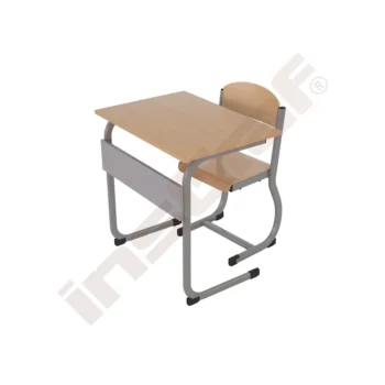 Schüler-Kufentisch IN-C (Einer) mit Kufenstuhl, Tischhöhe: 71 cm (Set Nr. 177 - Gr. 5)