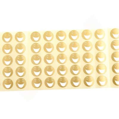Aufkleber Smiley, gold