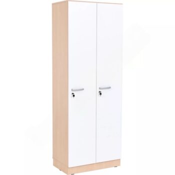Grande Spindschrank, doppelt, Tiefe: 38 cm, Höhe: 223 cm - Ahorn, Türen weiß