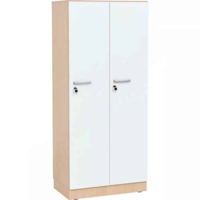 Grande Spindschrank, doppelt, Tiefe: 48 cm, Höhe: 187 cm - Ahorn, Türen weiß