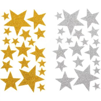 Moosgummi-Glitzersticker – Sterne