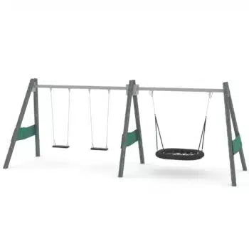 Schaukel mit 2 Schaukelsitzen und Vogelnest - RECYCLED RC1494 - Vinci Play