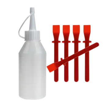 20 Plastikfläschchen und 5 Schaber