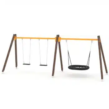 Doppel-Schaukel mit Vogelnest - WOODEN SWING WD1497 - Vinci Play